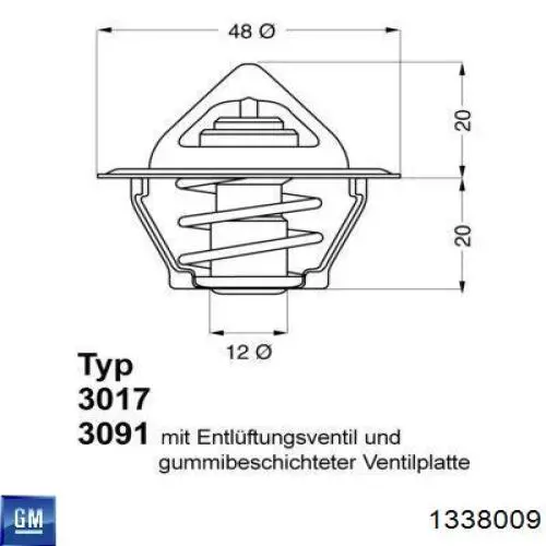 1338009 General Motors Авто термостат