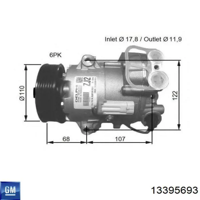 Купить 13395693 General Motors Компрессор климатической установки