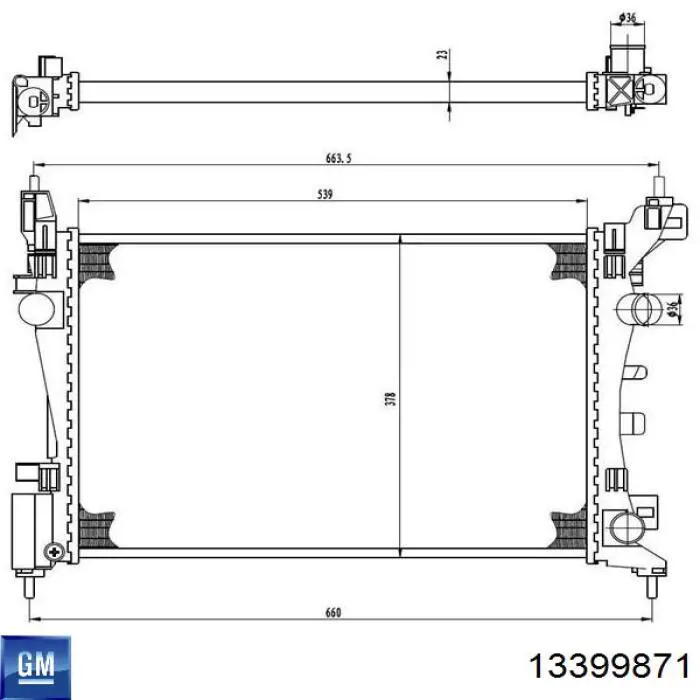 Радиатор 13399871 General Motors