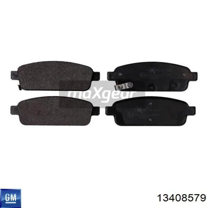 Задние тормозные колодки 13408579 General Motors