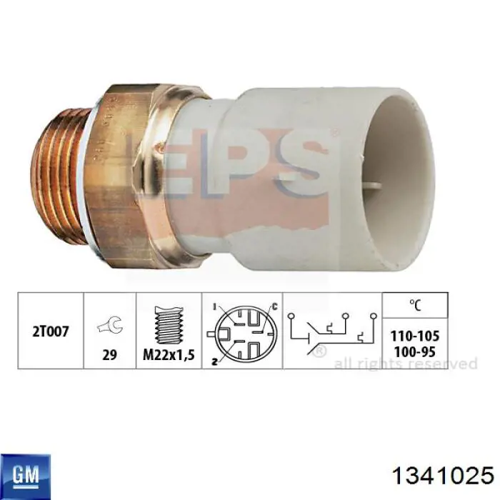 Датчик включения вентилятора радиатора 1341025 General Motors