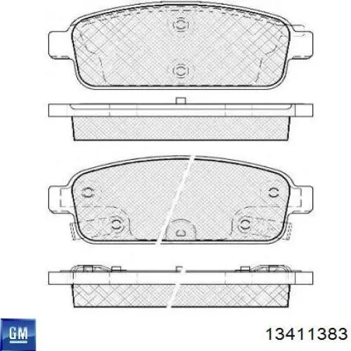 Купить 13411383 General Motors Колодки тормозные задние, дисковые