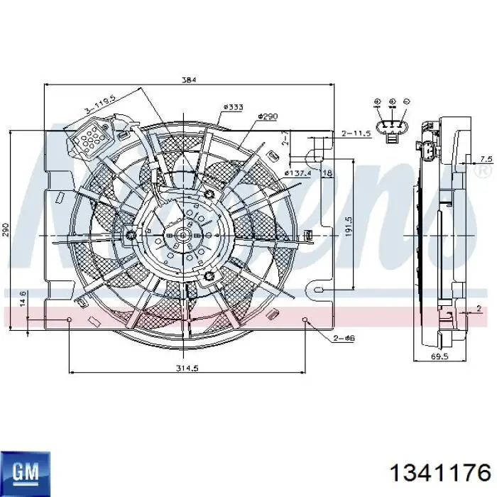 Диффузор радиатора охлаждения General Motors 1341176 цена, от 35.47 USD