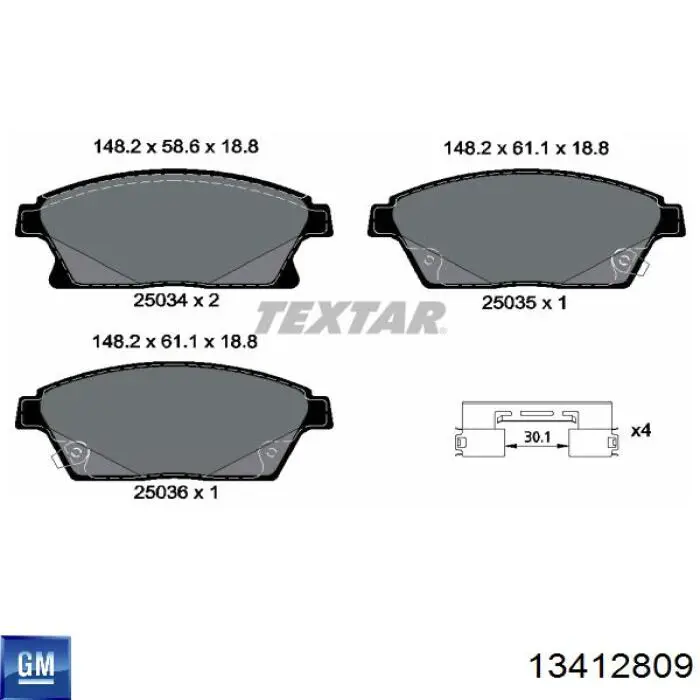 13412809 General Motors Колодки передние