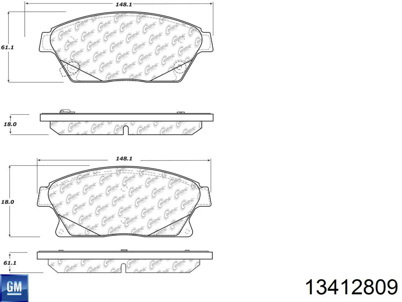 Колодки General Motors 13412809 цена, от 19.46 USD