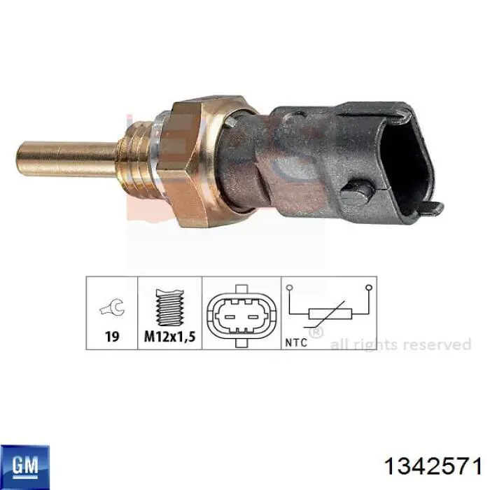 Датчик указателя температуры охлаждающей жидкости General Motors 1342571 цена, от 8.70 USD