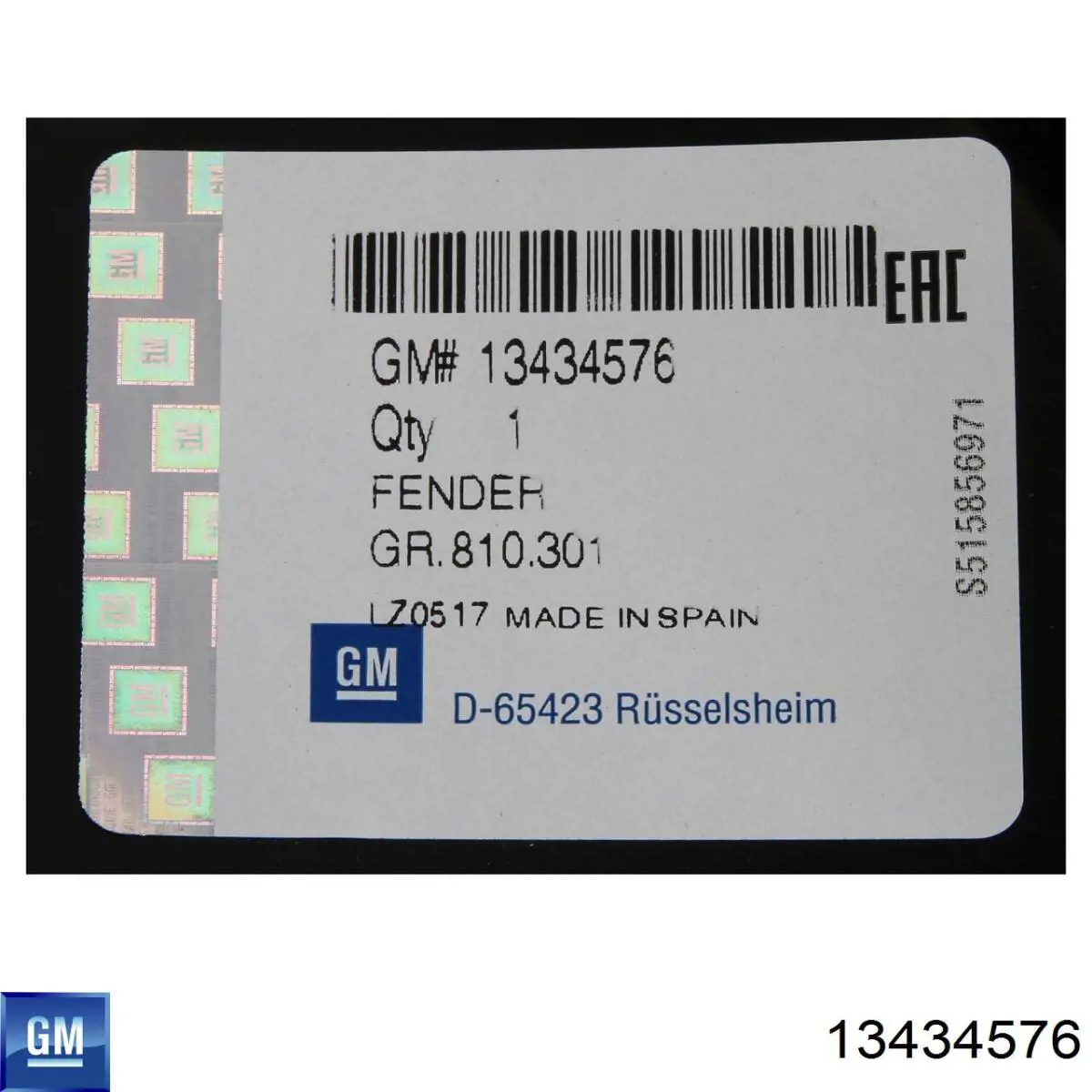 Compre 13434576 Opel Pára-lama dianteiro esquerdo