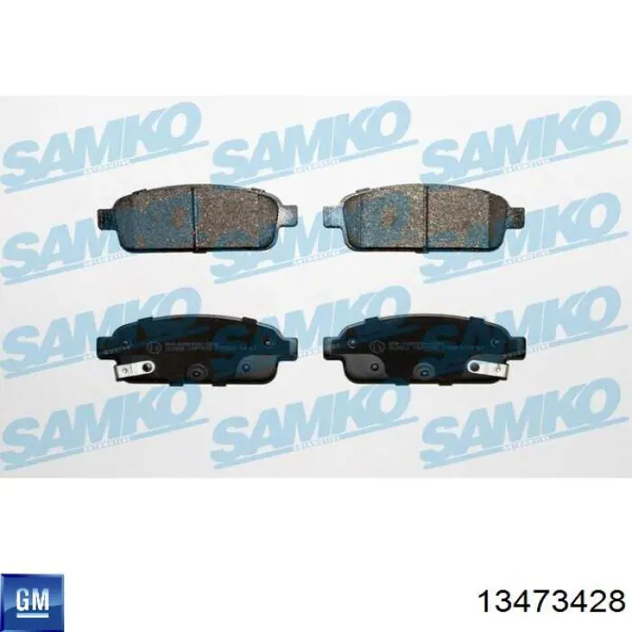 Задние тормозные колодки 13473428 General Motors