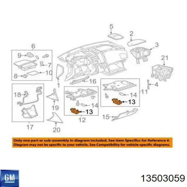 Плафон підсвітки багажного відсіку 13503059 General Motors