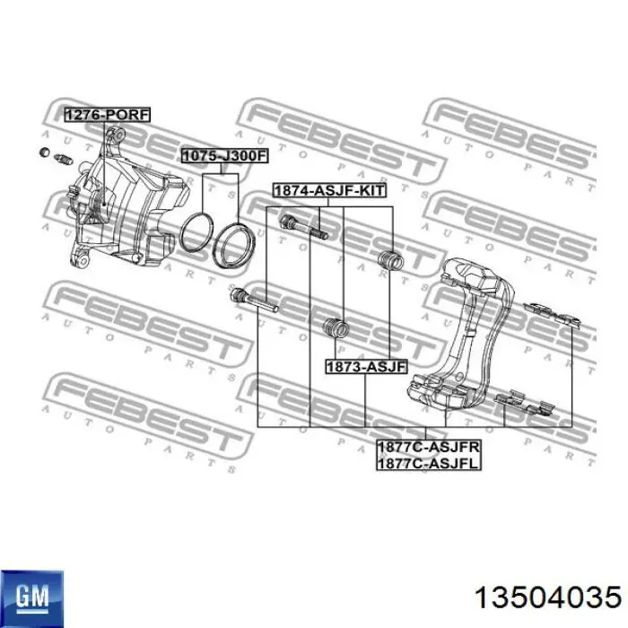 13504035 General Motors Направляющая тормозного суппорта