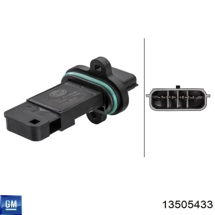 13505433 General Motors sensor de fluxo (consumo de ar, medidor de consumo M.A.F. - (Mass Airflow))