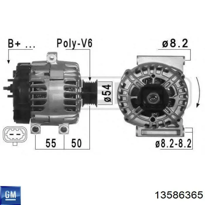 Генератор 13586365 General Motors