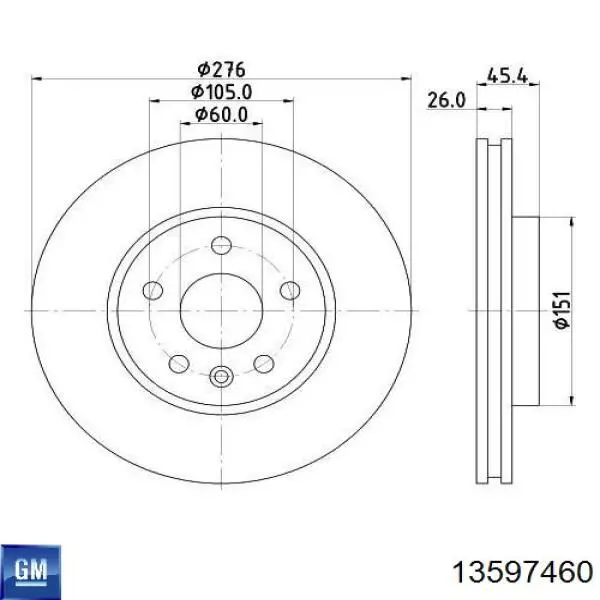 Тормоз дисковый передний General Motors 13597460 цена, от 25.34 USD