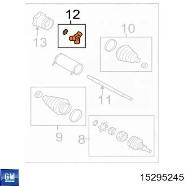 ШРУС внутренний передний GM 15295245