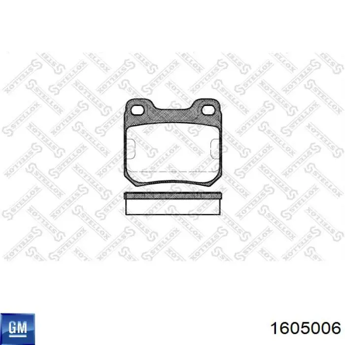 Задние тормозные колодки 1605006 General Motors