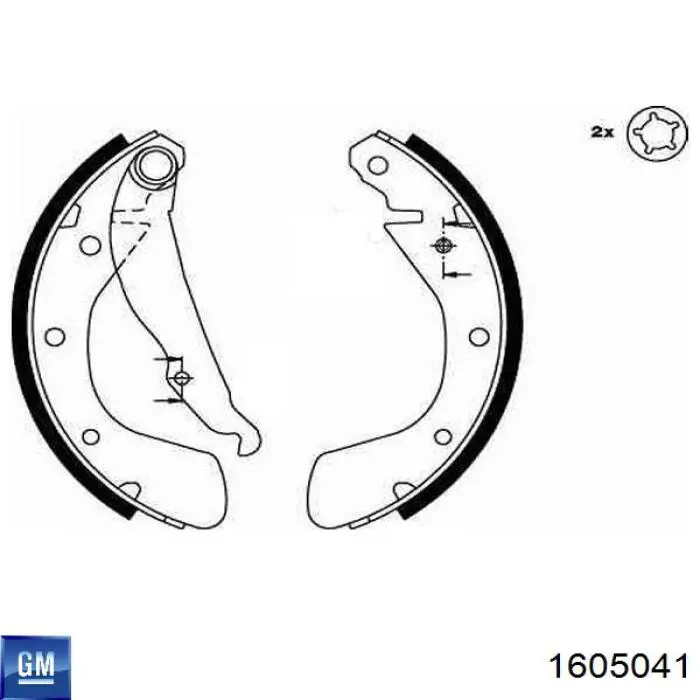 Задние барабанные колодки 1605041 General Motors