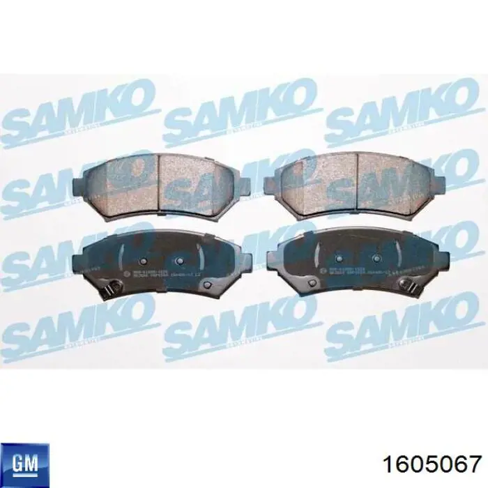 Передние тормозные колодки 1605067 General Motors