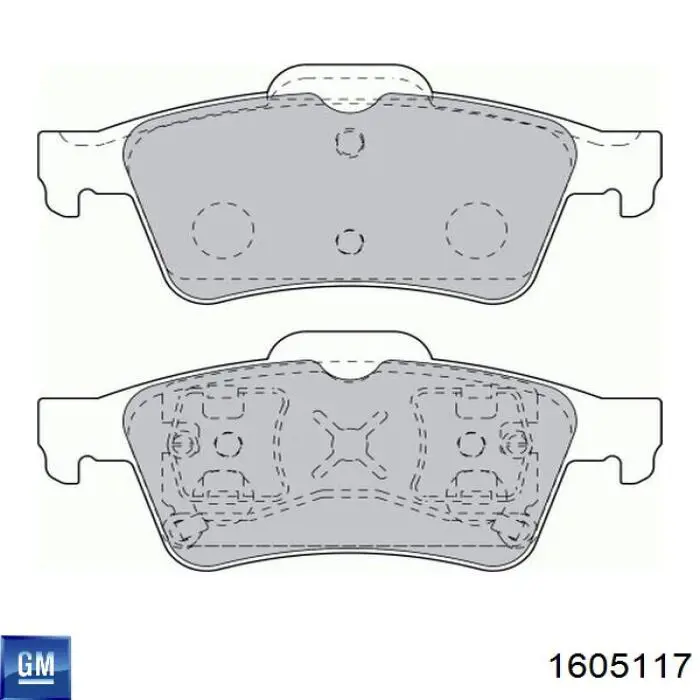 1605117 General Motors колодки тормозные задние дисковые