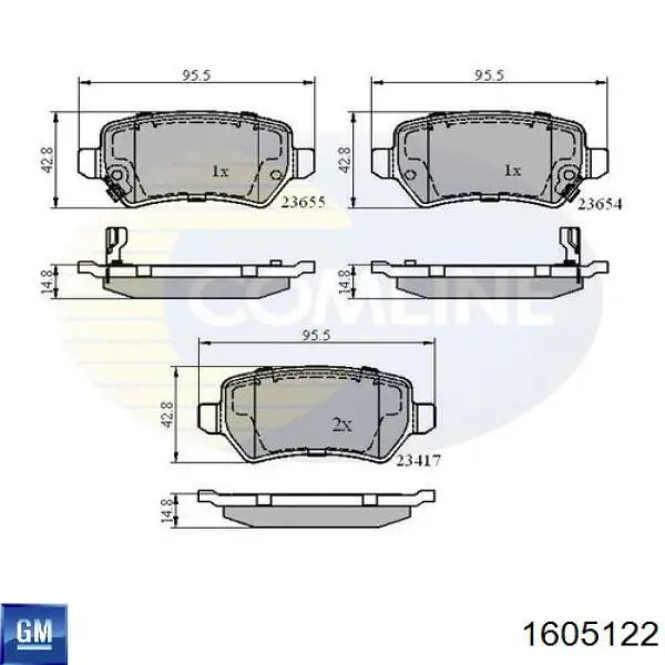Колодки дисковые  General Motors 1605122 цена, от 17.26 USD
