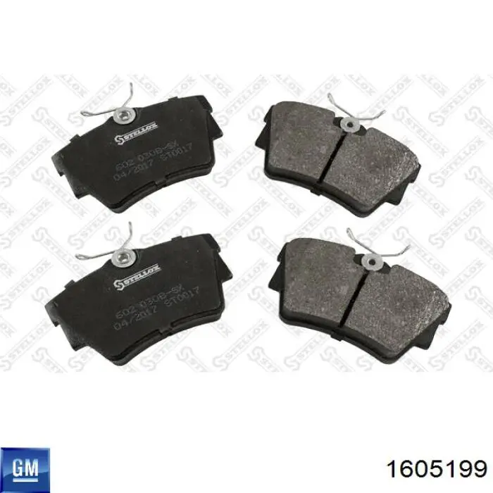 Купить 1605199 General Motors Колодки тормозные задние, дисковые