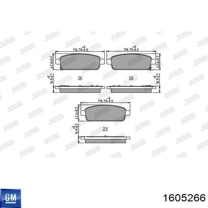 Колодки дисковые  General Motors 1605266 цена, от 17.56 USD