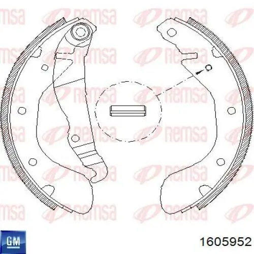Купить 1605952 General Motors Задние барабанные тормозные колодки
