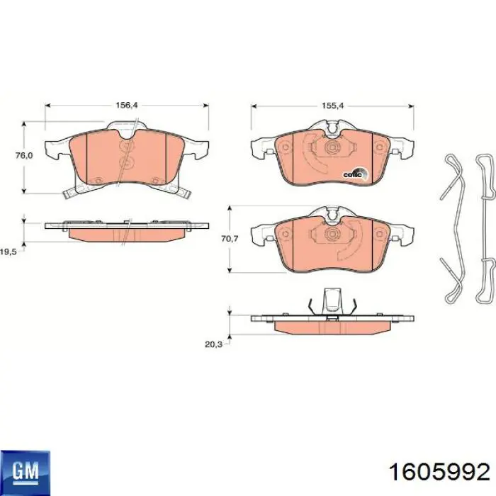 1605992 General Motors Колодки передние