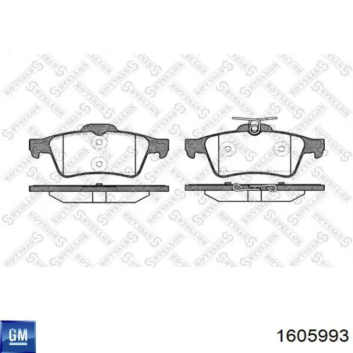 Купить 1605993 General Motors Колодки тормозные задние, дисковые