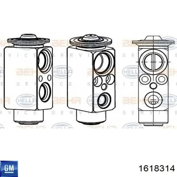 Клапан TRV кондиционера 1618314 General Motors