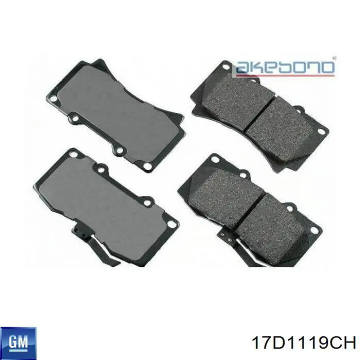 Передние тормозные колодки 17D1119CH General Motors