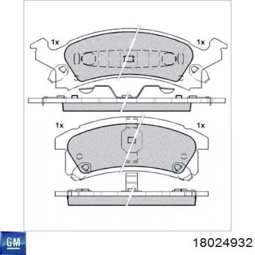18024932 General Motors Колодки передние