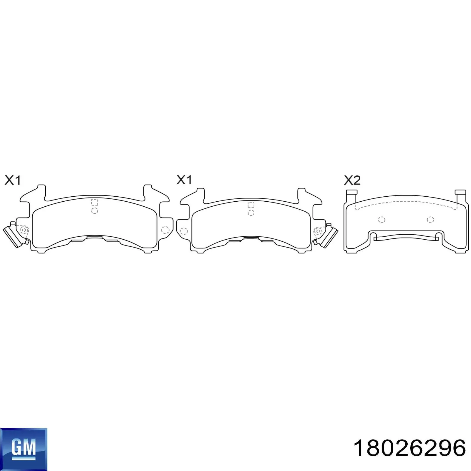 Передние тормозные колодки 18026296 General Motors