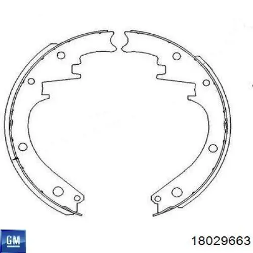 Задние барабанные колодки 18029663 General Motors