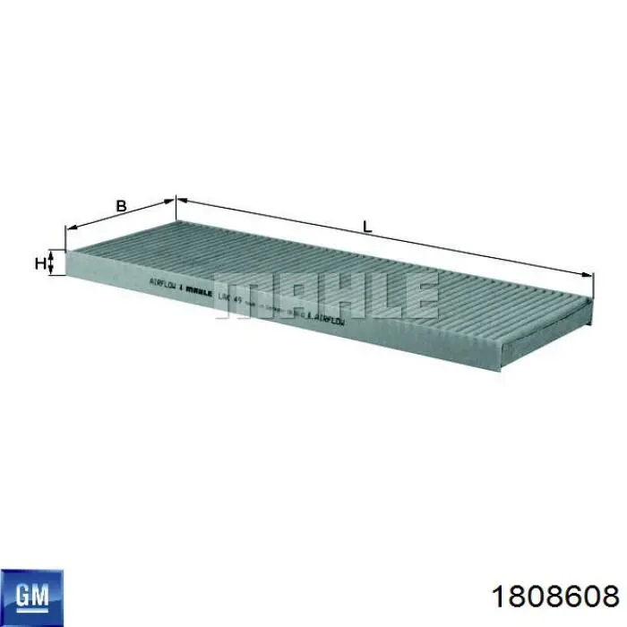 Фильтр воздушный отопителя General Motors 1808608 цена, от 5.79 USD
