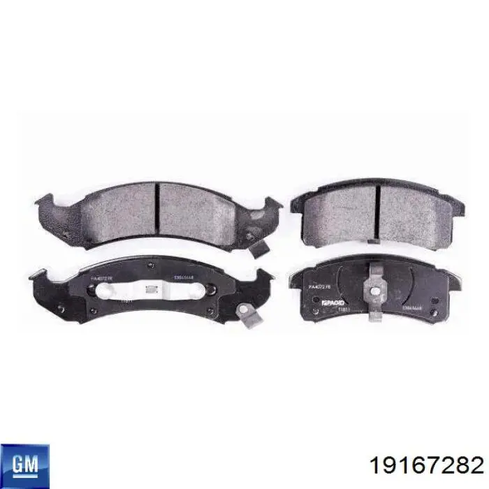 Передние тормозные колодки 19167282 General Motors