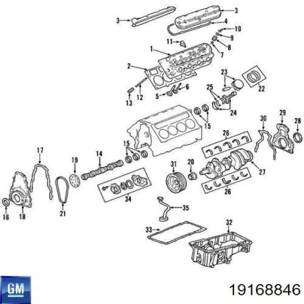 Купить 19168846 General Motors ГБЦ  двигателя