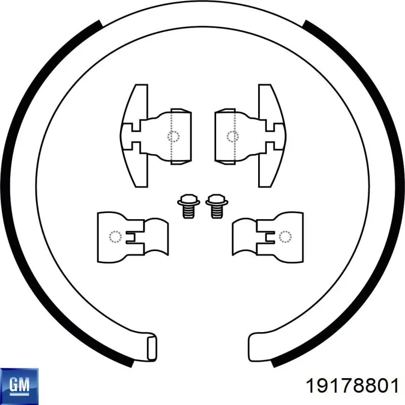 19178801 General Motors колодки ручника (стояночного тормоза)