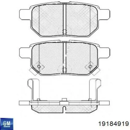 Задние тормозные колодки 19184919 General Motors