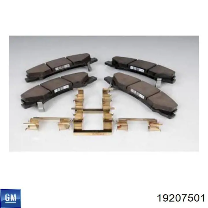 Передние тормозные колодки 19207501 General Motors