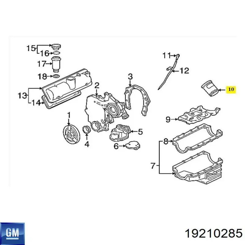 Фильтр очистки масла центробежный General Motors 19210285 цена, от 8.06 USD