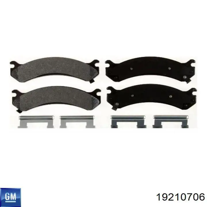 Передние тормозные колодки 19210706 General Motors