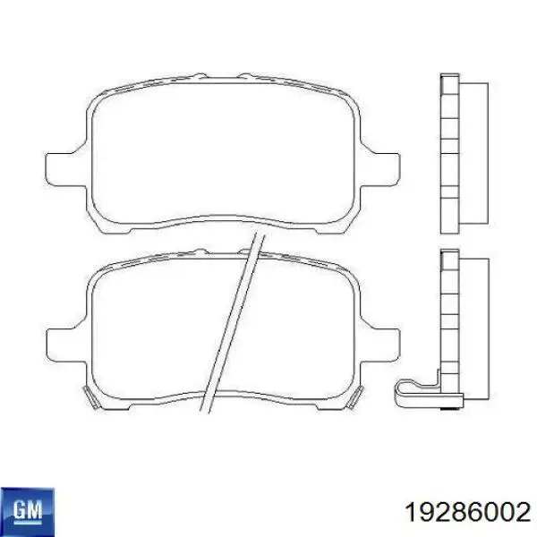 Передние тормозные колодки 19286002 General Motors