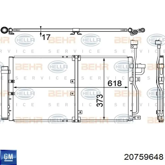 Купить 20759648 General Motors Радиатор системы охлаждения кондиционера
