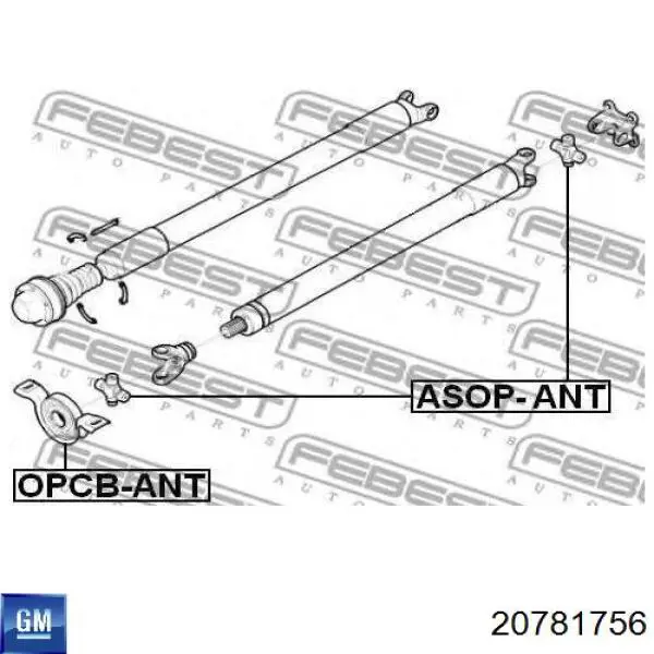 PS900182 GSP Карданный вал заднего моста