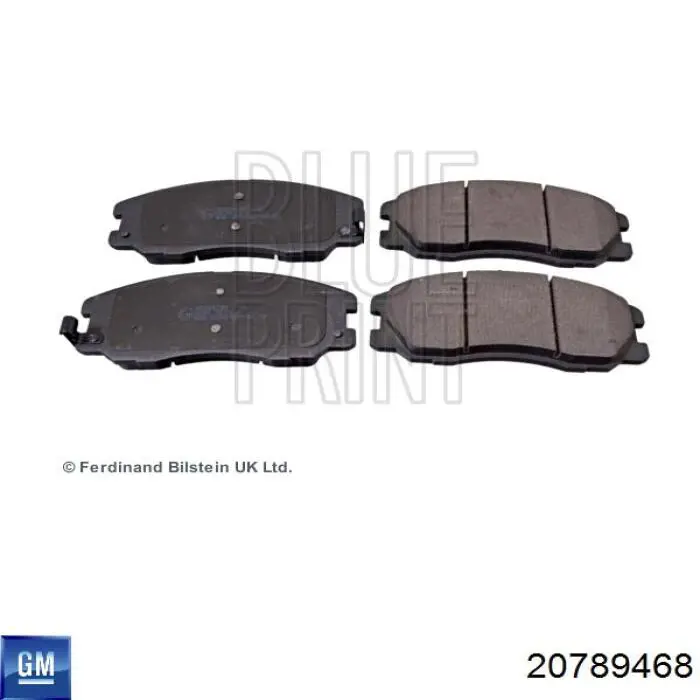 Колодки гальмівні передні, дискові 20789468 GM/Chevrolet