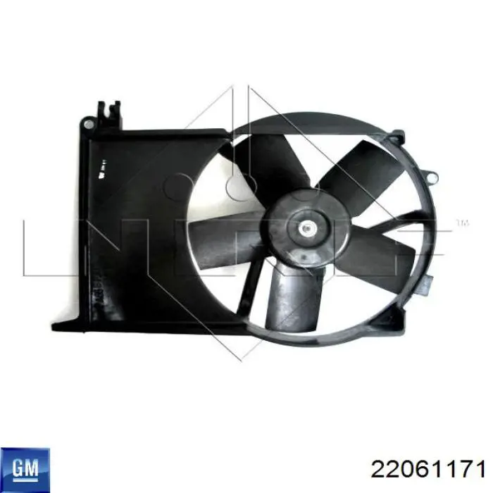 22061171 General Motors диффузор радиатора охлаждения, в сборе с мотором и крыльчаткой