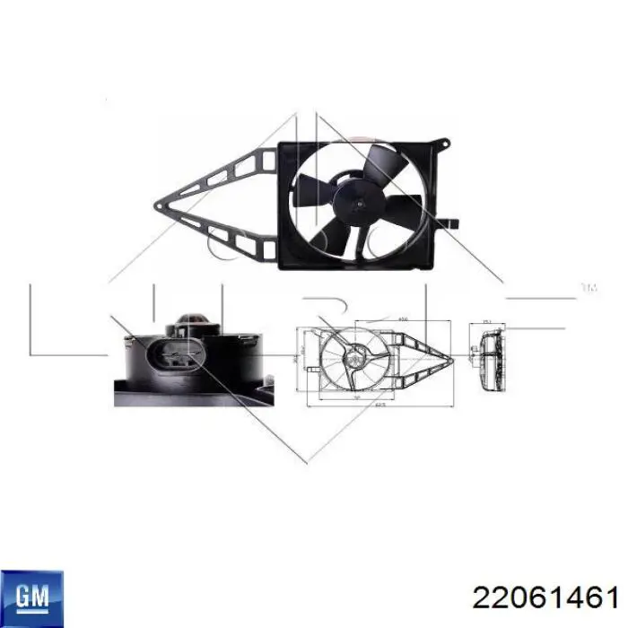 Электровентилятор охлаждения 22061461 General Motors