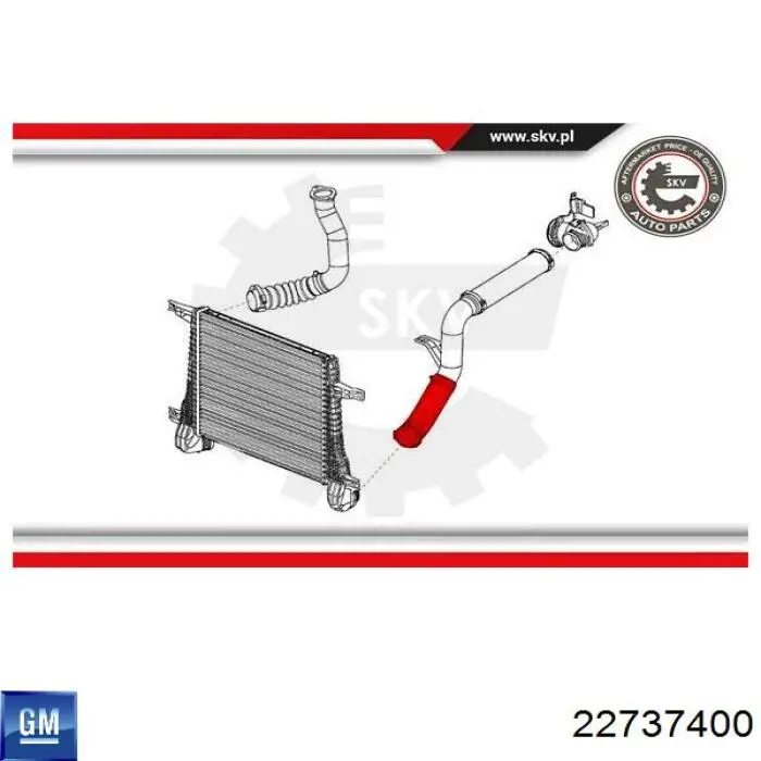 Шланг/патрубок интеркуллера SKV 24SKV936 цена, от 25.21 USD