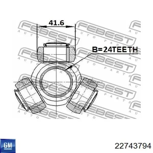 Граната колесная Febest 3210SRXLF1 цена, от 69.43 USD