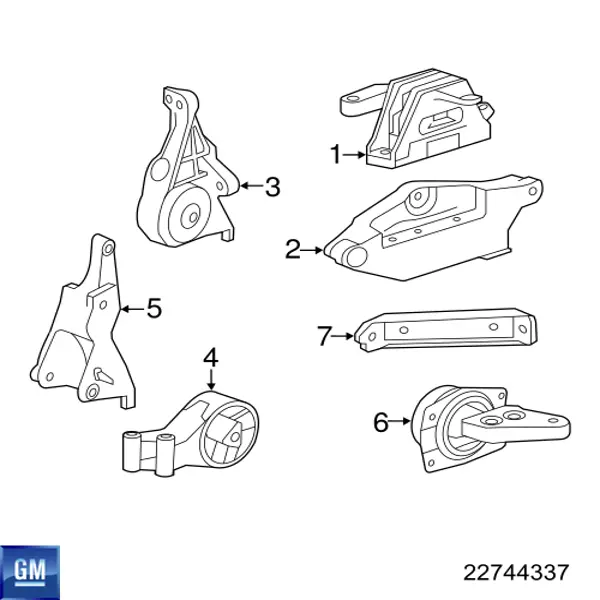 Правая подушка двигателя 22744337 General Motors